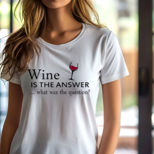 Camiseta El vino es la respuesta a la cita del vino diverti