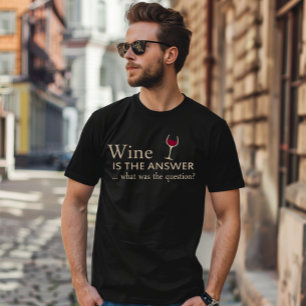 Camiseta El vino es la respuesta a la cita del vino diverti