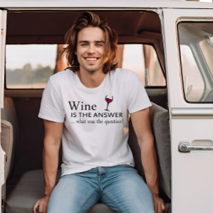 Camiseta El vino es la respuesta a la cita del vino diverti