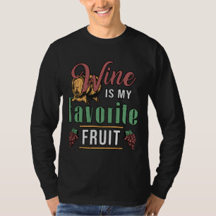 Camiseta El Vino Es Mi Vino Fruta Favorito Rojo