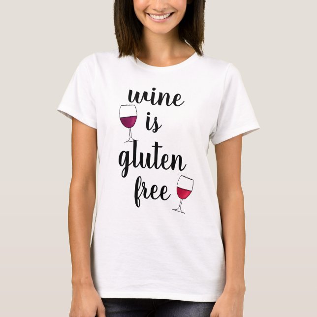 Camiseta El vino está libre de gluten (Anverso)