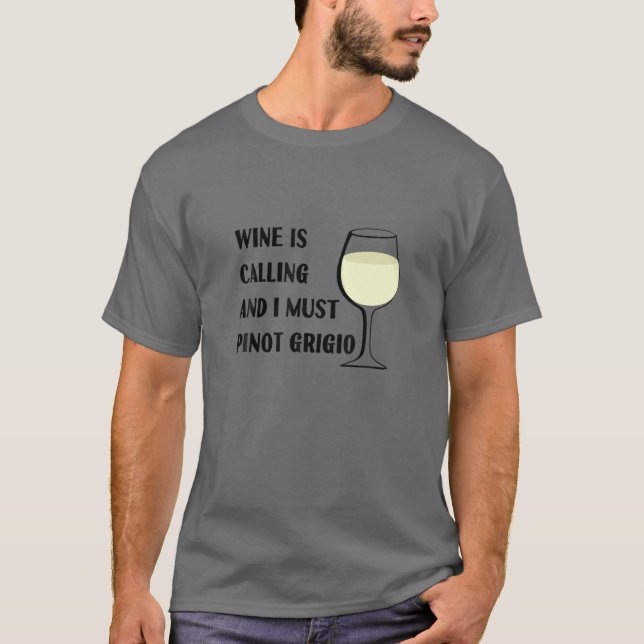 Camiseta El vino llama a las vacaciones divertidas de Pinot (Anverso)