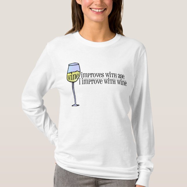 Camiseta El vino mejora… (Anverso)