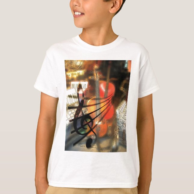 Camiseta El violín del instrumento de cuerda musical destru (Anverso)