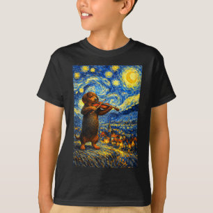 Camiseta El Violinista Dachshund del Cielo Cósmico para Per