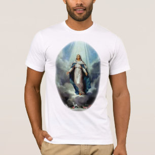 Camiseta El Virgen María bendecido dejó el brillo ligero