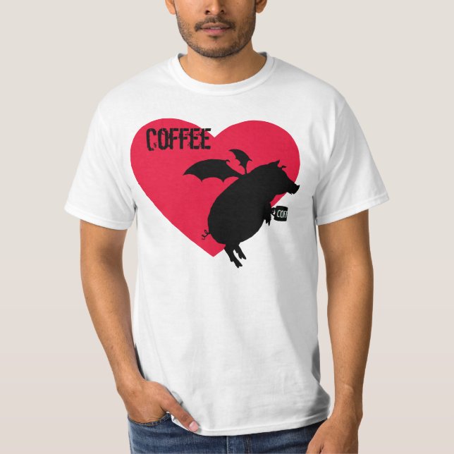 Camiseta El volar guarro con café (Anverso)