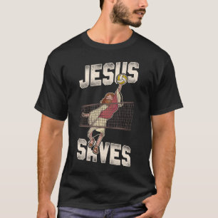 Camiseta El voleibol Jesús salva a Jesús Vintage