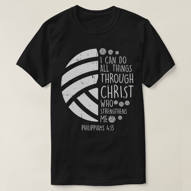 Camiseta El voleibol puedo hacer cosas Biblia Verso Dios Je (Diseño del anverso)