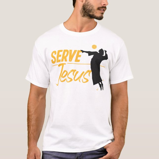Camiseta El voleibol sirve a Jesús Jesús Cristiano (Anverso)