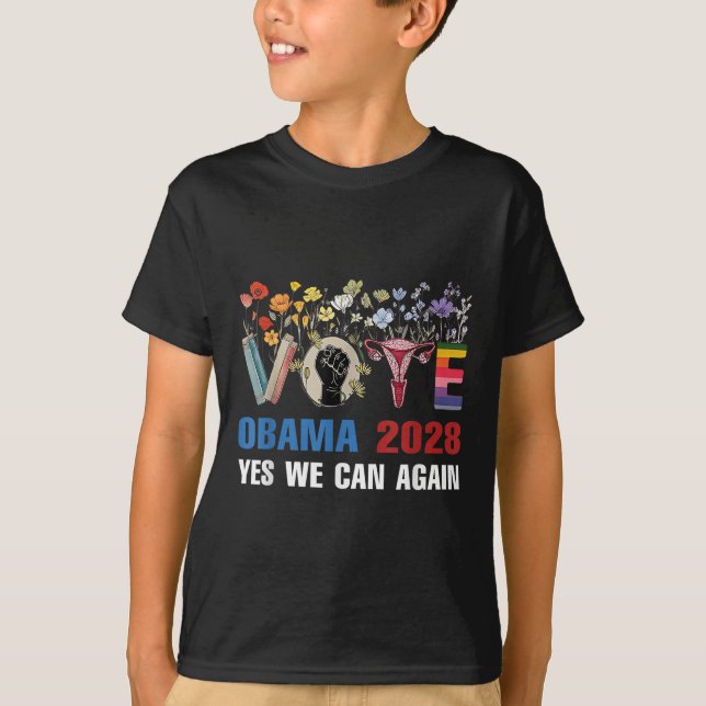 Camiseta El Voto Floral Obama 2028 Arregló Este Presidente  (Anverso)