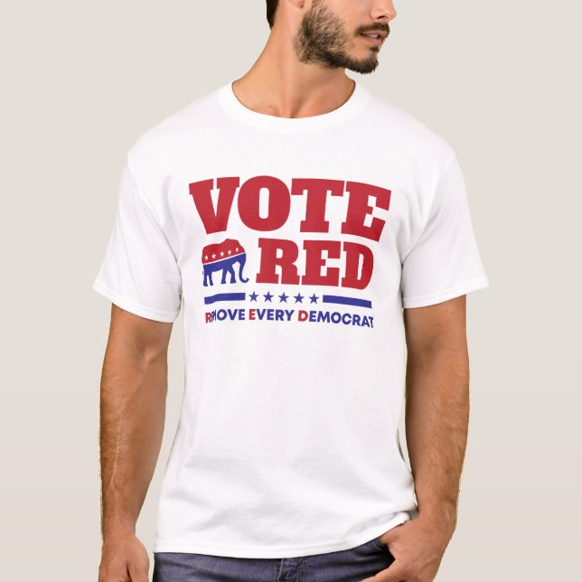 Camiseta El voto republicano rojo elimina a todos los demóc (Anverso)