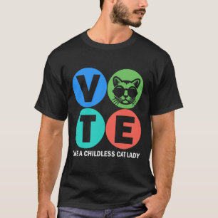 Camiseta El voto retro como una gata sin hijos vota por Kam