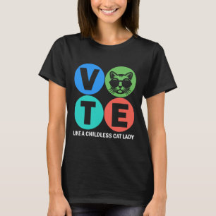 Camiseta El voto retro como una gata sin hijos vota por Kam