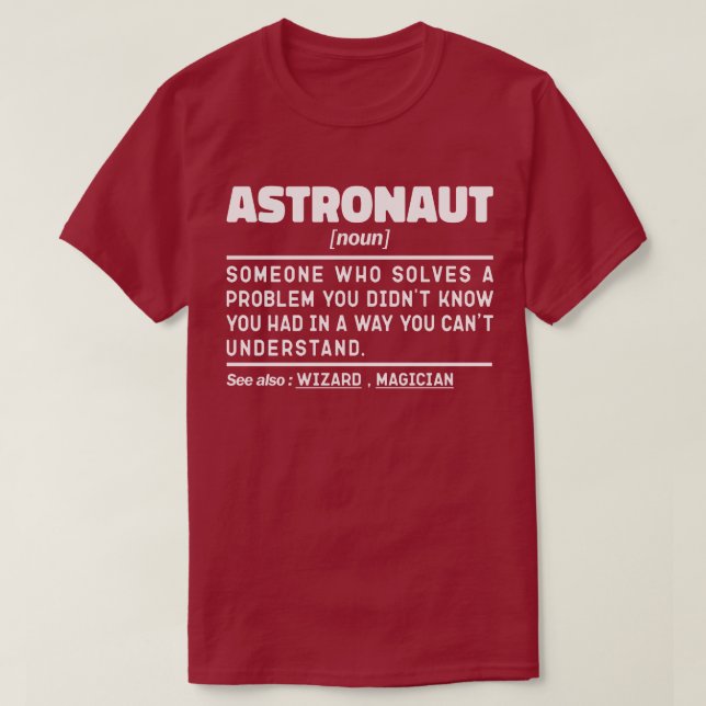 Camiseta El vuelo espacial de definición astronauta de nuev (Diseño del anverso)