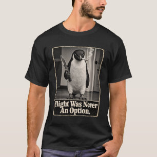 Camiseta El vuelo nunca fue una opción Pingüino fumando