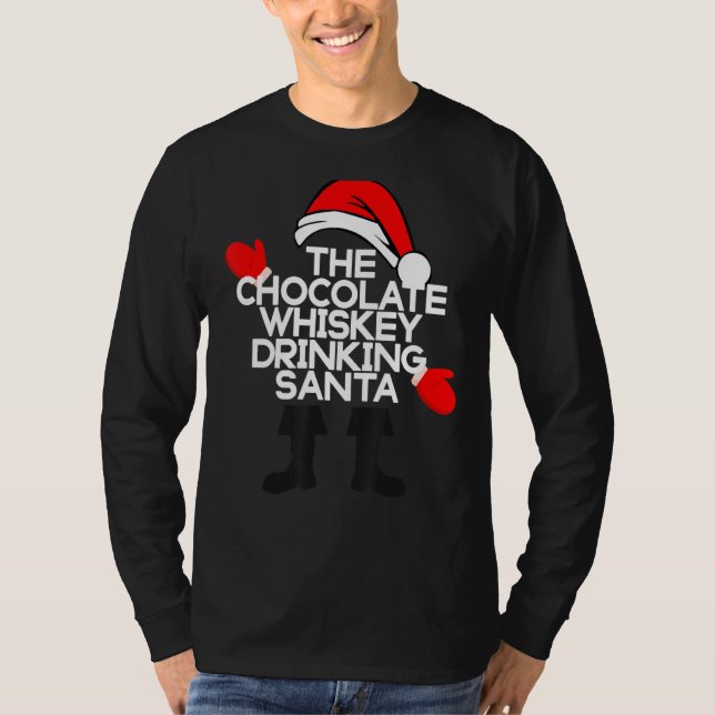Camiseta El Whiskey de chocolate bebiendo Santa Funny Holid (Anverso)