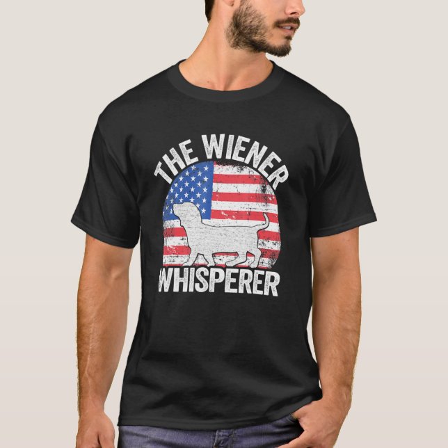 Camiseta El Whisperer Wiener Dachshund Perro 4 De Julio Ame (Anverso)
