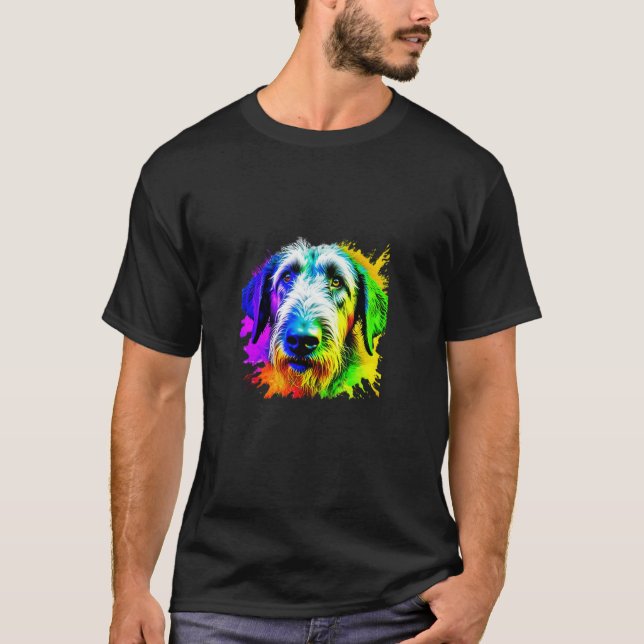 Camiseta El Wolfhound Irlandés Pop Art I Perro Lover I Spla (Anverso)