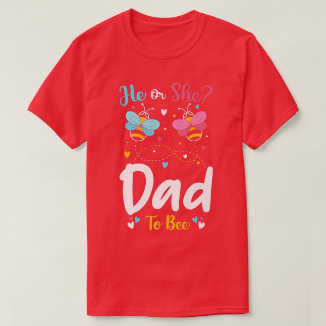 Camiseta Él Y Ella Papá Se Aguardarán De La Revelación De G (Diseño del anverso)