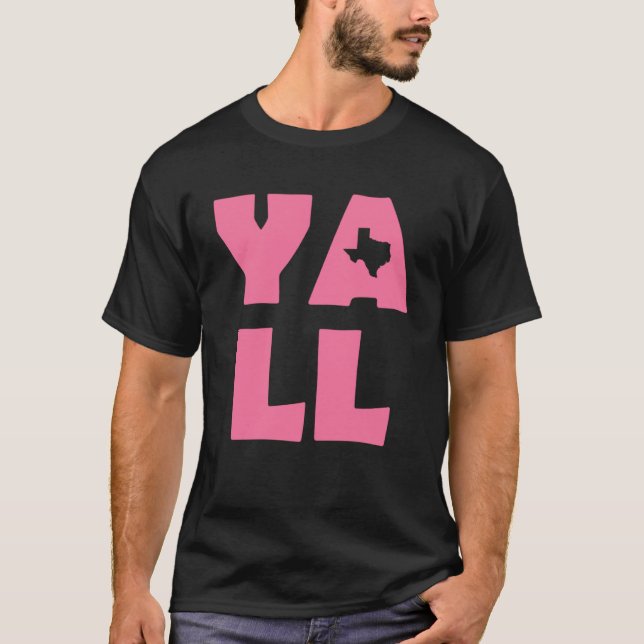 Camiseta El Yall Rojo Rosa de Texas para mantenerlo a salvo (Anverso)