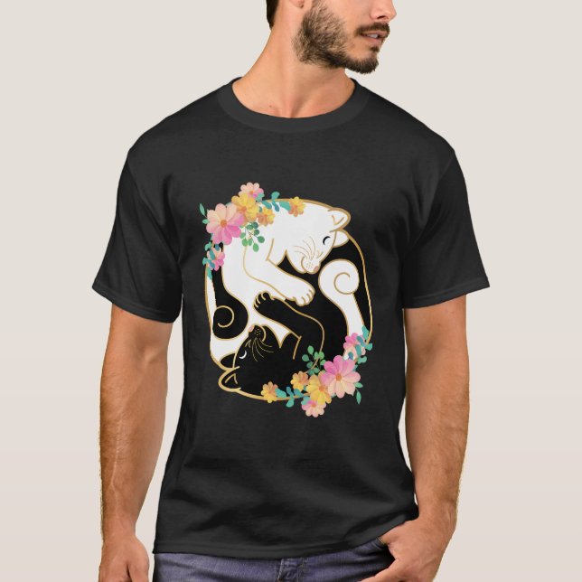 Camiseta El Yin Y Los Gatos De Yang Chinos Son Divertidos Y (Anverso)