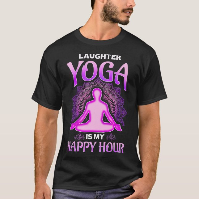 Camiseta El yoga de la risa es mi Happy Hour Premium (Anverso)