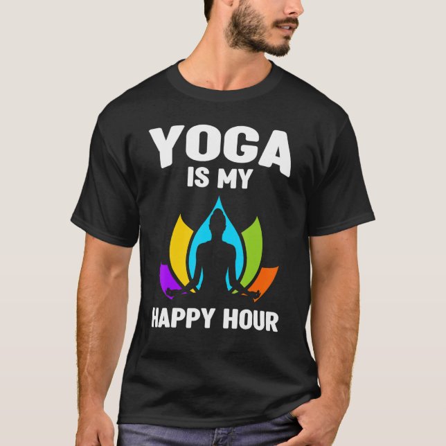Camiseta El Yoga es mi Happy Hour Guru Sport Workplace USA  (Anverso)