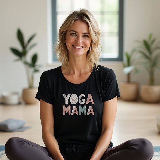 Camiseta El Yoga Mama Retro Boho (Subido por el creador)
