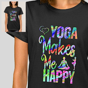 Camiseta El yoga me hace feliz el azul verde del arco iris