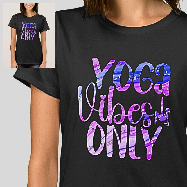 Camiseta El yoga sólo vibes el arcoiris azul malva (Subido por el creador)