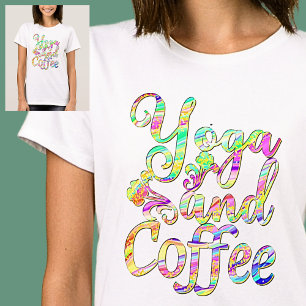 Camiseta El yoga y el café Pastel se desangraron en blanco