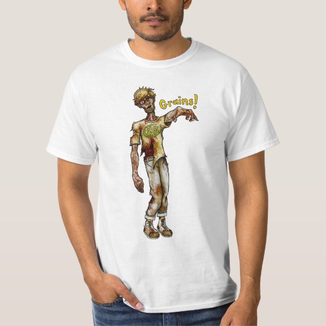 Camiseta El zombi del vegano quiere sus granos (Anverso)
