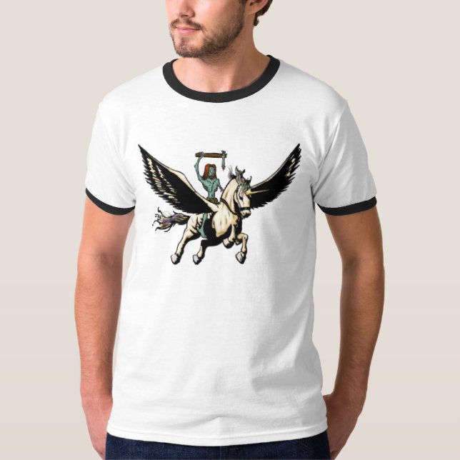 Camiseta El zombi Jesús monta Pegaso a la gloria (Anverso)