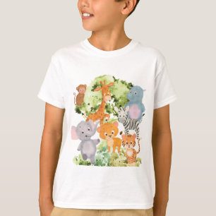 Camiseta El zoo: colección de lindos animales salvajes