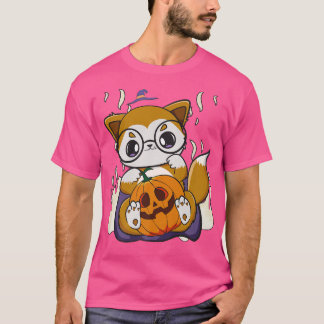 Camiseta El zorro anime aguanta calabaza de Kawaii para Hal