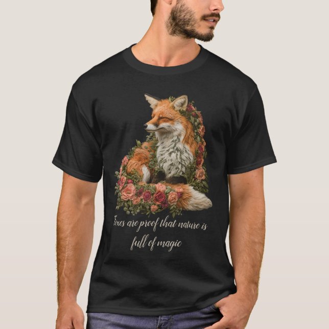Camiseta El zorro forestal bordado. Los zorros son la prueb (Anverso)