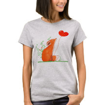 El zorro lindo sostiene un globo cardíaco