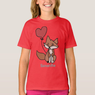 Camiseta El zorro solitario y el globo cardíaco   Amor