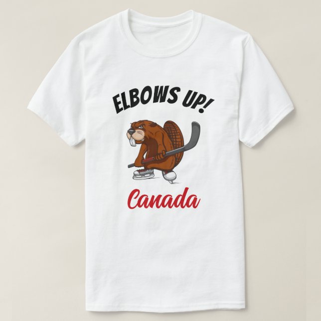 Camiseta ¡Elbows Arriba! Beaver de Canadá (Diseño del anverso)