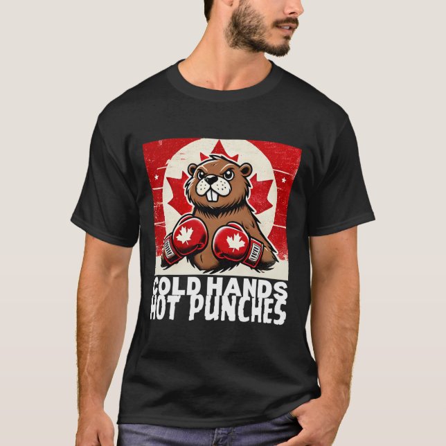 Camiseta Elbows Up Canada Canada Counter Tarifas Beaver B (Anverso)