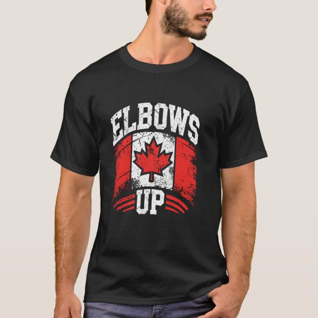 Camiseta Elbows Up Canada Flag Support Orgulloso (Anverso)