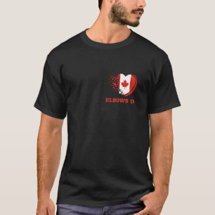 Camiseta Elbows Up Canada Heart Flag Stand Strong