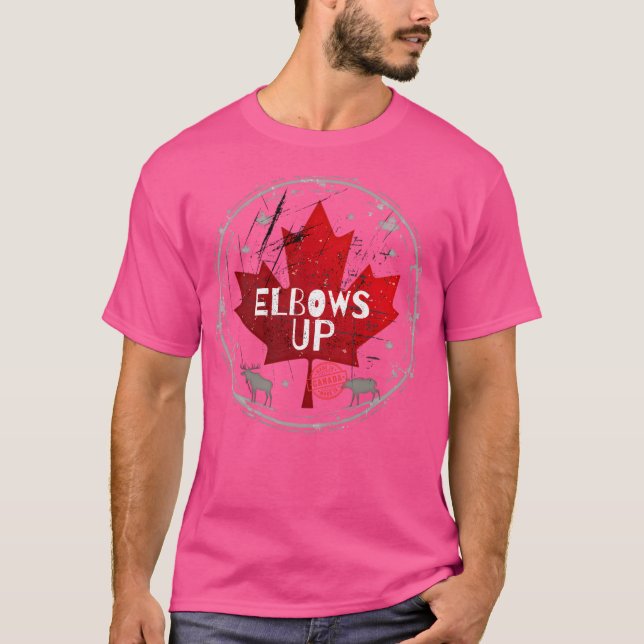 Camiseta Elbows Up Canada Hecho En Canadá (Anverso)