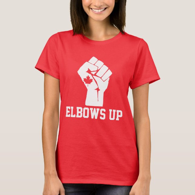 Camiseta Elbows Up Canada - Orgulloso Canadá (Anverso)