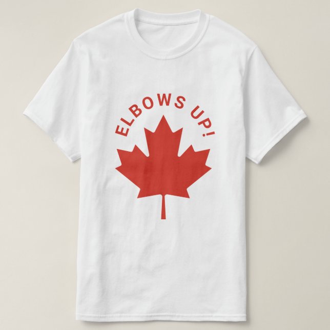Camiseta ELBOWS UP Canadá Red Maple Leaf Canada (Diseño del anverso)