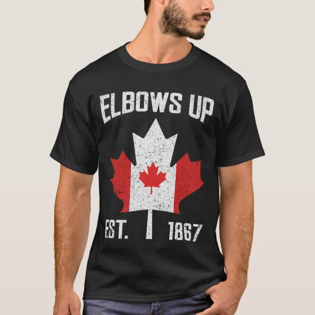 Camiseta Elbows Up Canada True North Strong Orud Canadian (Anverso)