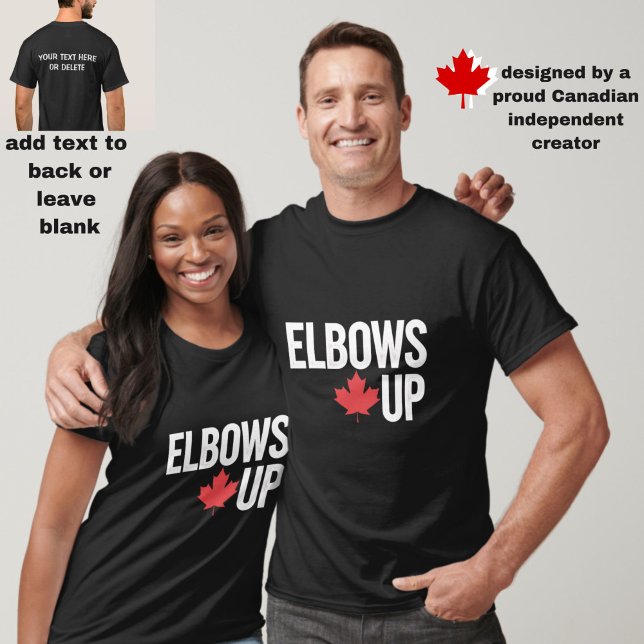 Camiseta Elbows up Canadian Pride Maple Leaf Personalizado  (This "Elbows Up" Canadian pride maple leaf t-shirt is the hot item to have!)