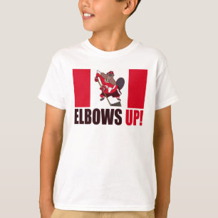 Camiseta Elbows Up Cita Hockey Jugando La Bandera De Los Ca