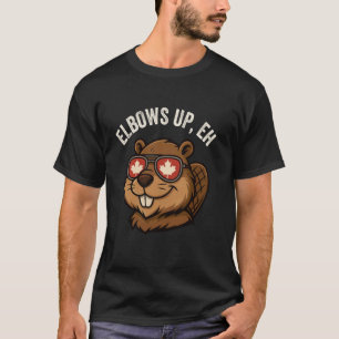 Camiseta Elbows Up Eh Beaver Hoja de Arce Divertid
